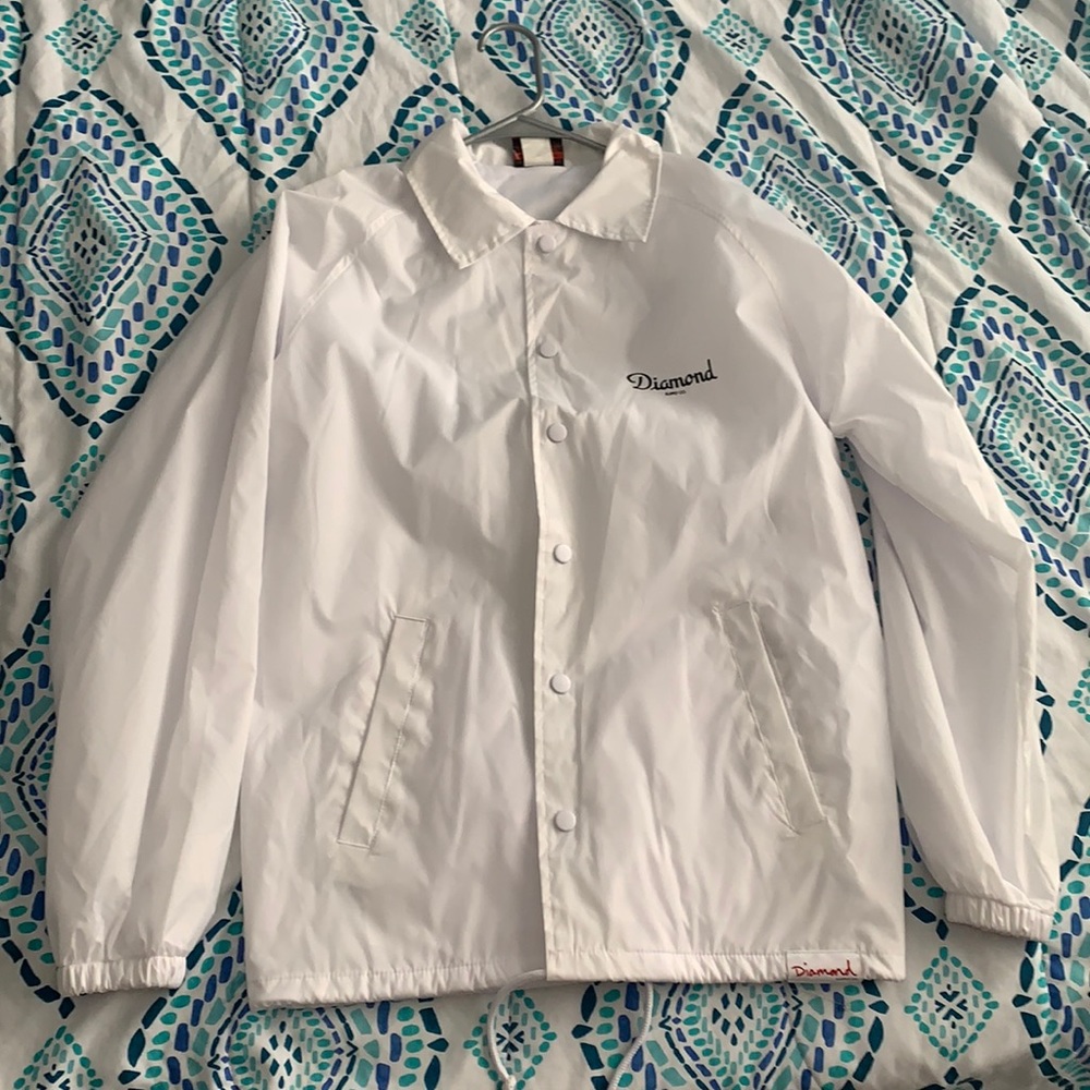 Diamond Supply Co, White Windbreaker (hoodless).